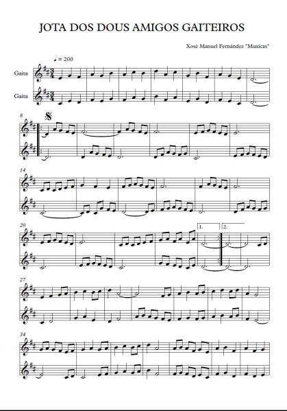 Xota para dous amigos gaiteiros